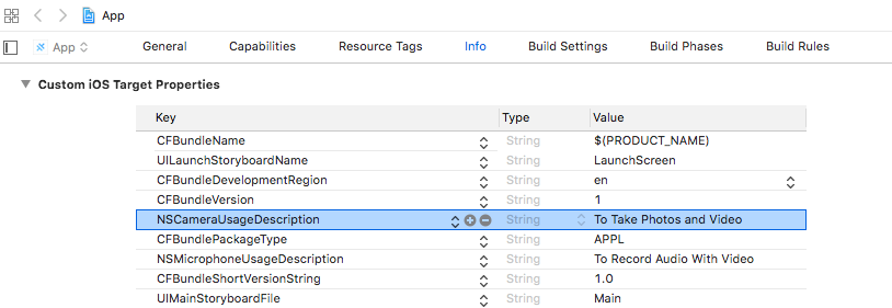 Xcode Custom iOS Target Properties